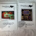 Cross Stitch Lot of 2 Charts CherryWood Design Studio Halloween Corn Pumpkin