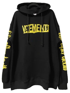 VETEMENTS MENS HOODIE "WORLD TOUR LIFE AFTER DEATH" OVERSIZED BLACK SIZE XL - Picture 1 of 24