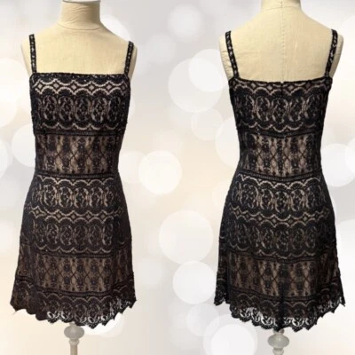 Vintage WARREN Cocktail Dress Womens 6 Beaded Lace Flapper Coquette Diva Pinup - Image 1 of 4