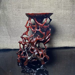 Wooden Display Stand made of Padauk, handmade sculpture, core wood, size 8" - Picture 1 of 10
