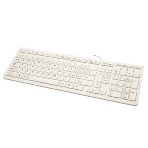WEISSE KABELGEBUNDENE USB-TASTATUR MIT DÜNNEM KABEL SLIM BÜRO GÜNSTIG WEISS- - Bild 1 von 5