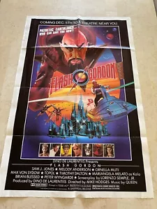RARE Flash Gordon 1980 Movie Poster - 27"x41" ~ Huge Unframed Queen Dino Max - Picture 1 of 5