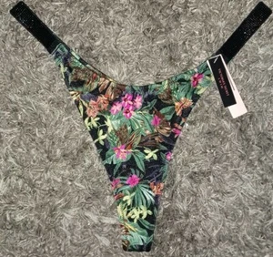 Victoria Secret Glanz Träger Badetanga Neu Gr. XL Tropical Floral  - Bild 1 von 2