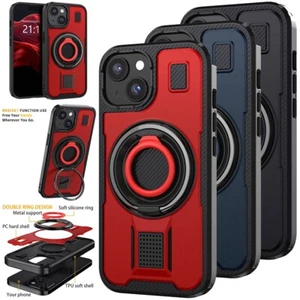Funda híbrida a prueba de golpes con soporte de anillo para Apple iPhone 14/Pro/Pro Max/Plus - Imagen 1 de 44
