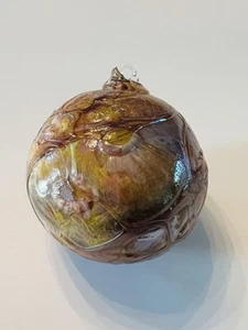 Vintage mundgeblasenes Kunstglas 3" Kugel "Hexenkugel" mehrfarbig 122 Gramm - Bild 1 von 7