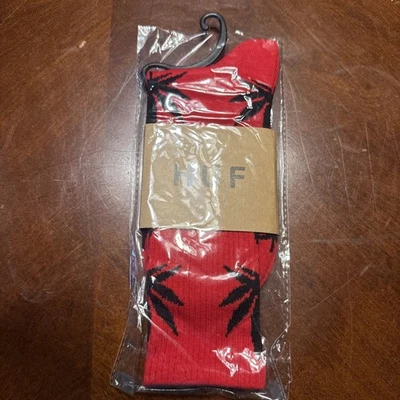 Calcetines Huf Rojo/Negro Marihuana Hoja Calcetines Talla Única Adulto Nuevos con Etiquetas Foto 1 de 4