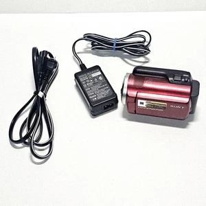 Sony Handycam DCR-SR47 Camcorder 60GB HDD 60X Optical Zoom Red Tested 1 GB Card - Picture 1 of 14