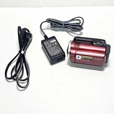 Sony Handycam DCR-SR47 Camcorder 60GB HDD 60X Optical Zoom Red Tested 1 GB Card - Image 1 of 4
