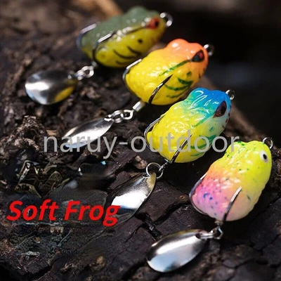8er Pack Topwater Small Frog Lure Soft Swimbait 2,5cm/3g Barsch Forelle... - Bild 1 von 4