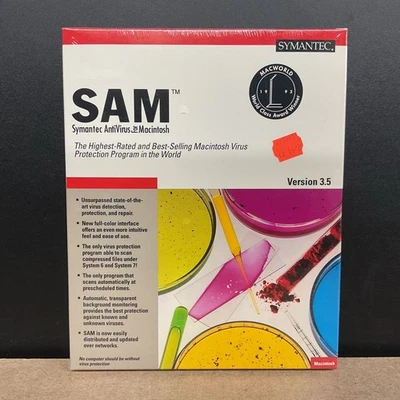 Symantec SAM Symantec AntiVirus For Macintosh Version 3.5 Factory Sealed - Image 1 of 4