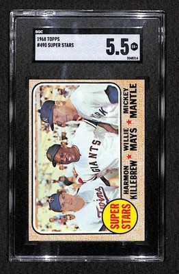 1968 Topps #490 Super Stars (Killebrew/Mays/Mantle) CPC SGC 5,5 Foto 1 de 2