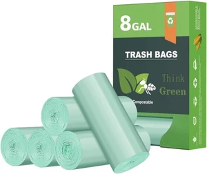 Bolsas de basura biodegradables de 8 galones, bolsas de basura de 8 galones, tr medio compostable - Imagen 1 de 7
