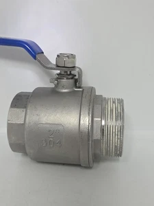 Válvula de bola de 2" macho a hembra acero inoxidable 304 NPT puerto completo EE. UU. - Imagen 1 de 5