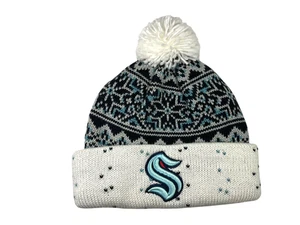 SEATTLE KRAKEN blau/weiß warm CCM x NHL HOCKEY WINTER BEANIE Team Fan Skimütze - Bild 1 von 4