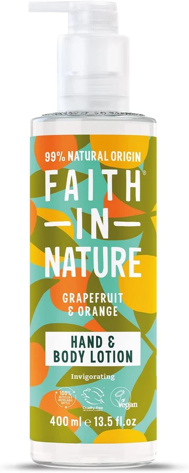 Faith in Nature Natural Grapefruit and Orange 400 Ml Hand and Body Lotion, Energ