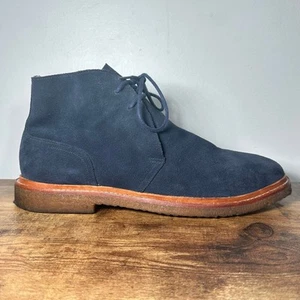 Polo Ralph Lauren KARLYLE Mid Boots Mens 10.5 Blue Suede EUC - Picture 1 of 10
