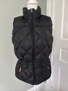 Ariat Goose Down Spruce Vest Small Black Quilted Puffer Equestrian Riding Top - Picture 1 of 4