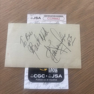 Lawrence Taylor signed JSA NFL HOF Giants 3 x 5 index card VERY EARLY SIGNATURE! - Image 1 of 2