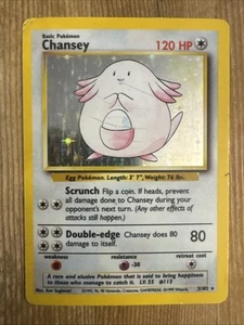Chansey - 3/102 - Pokemon Base Set Unlimited Holo Rare Card WOTC DAMAGED #3 - Picture 1 of 2