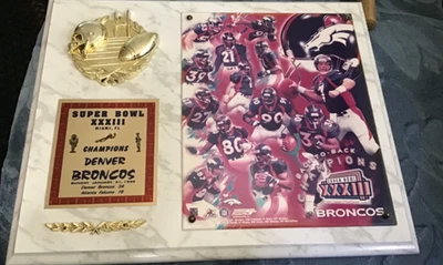 "Placa vintage de campeones del Super Bowl de los Denver Broncos de la NFL del 31 de enero de 1999, 15""x12""" Foto 1 de 4
