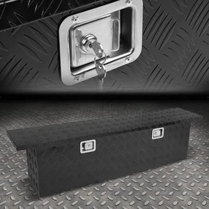 60"X12"X15.5"BLACK ALUMINUM PICKUP TRUCK TRUNK BED TOOL BOX TRAILER STORAGE+LOCK - Bild 1 von 5