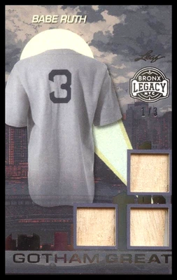 2025 Leaf Gotham Greats Babe Ruth Triple Bat Relic 1/3 Black Foil - Image 1 of 2