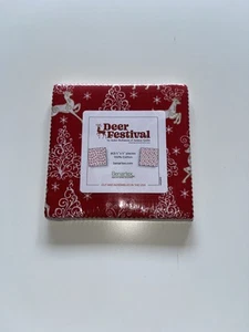 Benartex - DEER FESTIVAL Red White Christmas - (42) 5" Fabric Squares - Picture 1 of 1