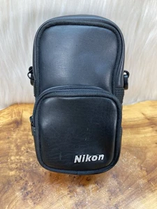 Vtg Nikon Camera Bag Leather Digital Small Case Belt Loop Front Pocket No Strap - Picture 1 of 12