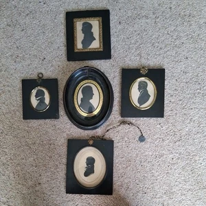 5 x Portrait Silhouette Of Gentleman 1825 1839 1914 - Picture 1 of 14