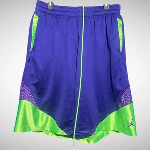Jordan Shorts Mens XL Purple Green Baksetball Y2K Draw String Pocket Green  - Picture 1 of 8