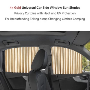 4 PCS Universal Car Side Window Sun Shades Gold For Breast feeding Taking a napU - Picture 1 of 14