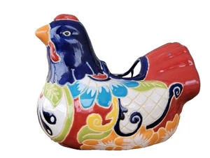 Mexikanische Talavera Huhn Henne Gartenarbeit Pflanzgefäß Blumenbehälter Neu mit Etikett - Bild 1 von 14