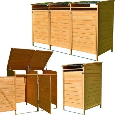 Mülltonnenbox Mülltonnenverkleidung Doppelbox 240L Mülltonne Mülltonnenhaus Holz - Bild 1 von 4