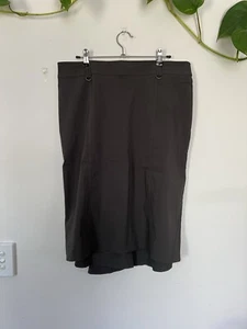 VERONIKA MAINE Taupe Office Work Skirt SIZE 14 AU/10 US Brown Older Style Midi - Picture 1 of 7