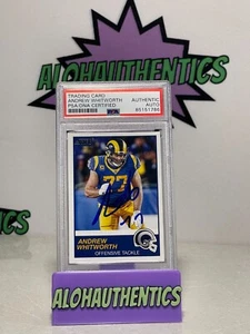 ANDREW WHITWORTH SIGNED 2019 SCORE CARD PSA ON CARD AUTO RAMS SLABBED - Picture 1 of 2