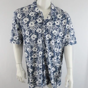 Camisa Patrick Assaraf Pima Algodón Manga Corta Abotonada Para Hombres 2XL XXL Floral - Imagen 1 de 6