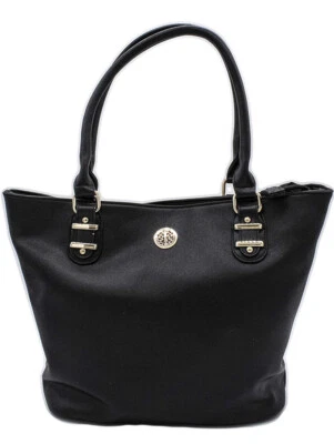 Bolsa tote feminina Sasha New York couro vegano bolsa preta bolsos com zíper nova - Imagem 1 de 4