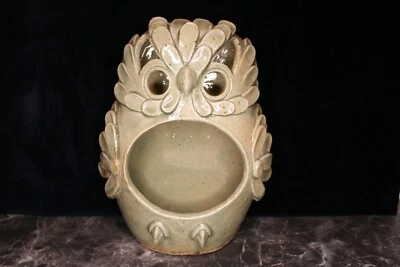 Magnifique déco murale pour plantes ou photophore, fait main, en grés vernissé - Photo 1/4