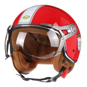 Casco Moto CERTIFICATO ECE Open Face 3/4 Adulto Retro Vintage Style - Foto 1 di 6