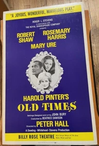 Tarjeta de ventana ""Old Times"" 1971 de Harold Pinter Robert Shaw, Rosemary Harris - Imagen 1 de 1