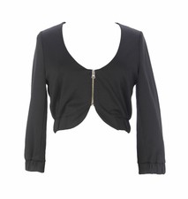 9FASHION Maternità Donna Rasty Nero Bolero Raso Giacca TAGLIA S Nuovo