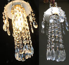 1 lampe vintage SWAG gelée opaline poisson lustre laiton coupé verre cristal