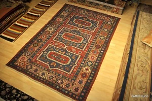 6' X 9' **Handmade Rug*** Wool Kilim rug Caucasian design Red Blue Gold keliem - Picture 1 of 12