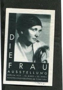 Sello de póster vintage etiqueta Alemania LA MUJER EXPOSICIÓN 1933 convención para mujer - Imagen 1 de 2