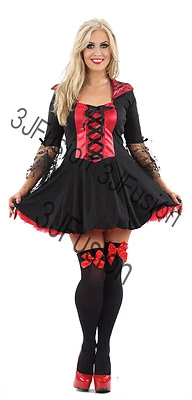 Adult Ladies Vampiress Womens Queen of Darkness Dracula Halloween Fancy Dress EM - Image 1 of 4
