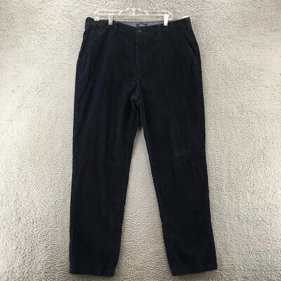 Calça masculina Nautica veludo The Deck 38x34 (real 38x33) azul ajuste clássico zíper - Imagem 1 de 4