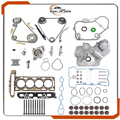 Timing Chain Kit Head Gasket Water Pump Set For 2009-2017 Chevy Buick GMC 2.4L - Image 1 of 4