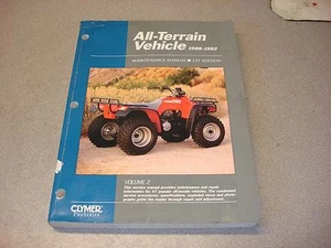 CLYMER MAINTENANCE MANUAL ALL TERRAIN VEHICLE 1988-92 ATV2-1 TRX KLF YFM LT KSF - Picture 1 of 8