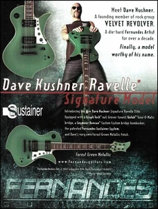 Velvet Revolver Dave Kushner Signature Fernandes Ravelle Elite guitar ad print B - Picture 1 of 3