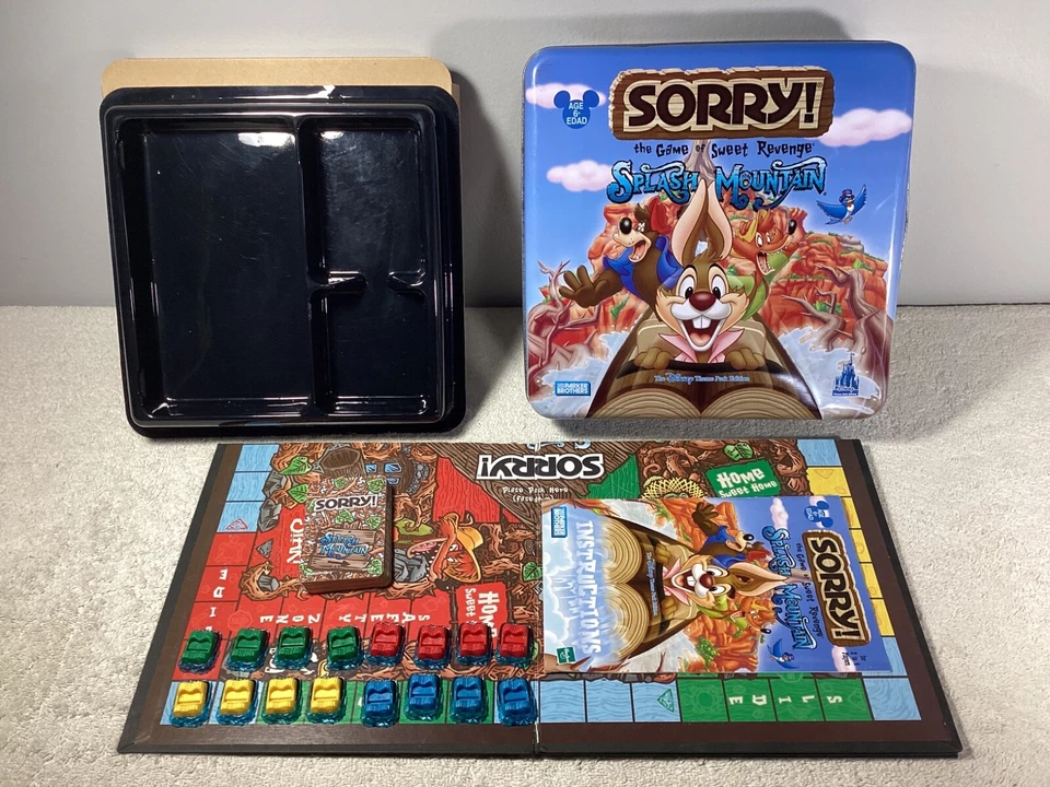 Sorry! Board Game Splash Mountain Disney Park Edition Parker Bros 2005 Complete - Image 1 of 4